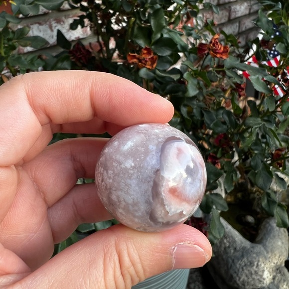 Purple Flower Agate Sphere - Picture 5 of 5